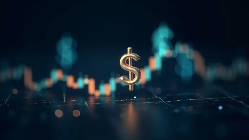 Camgöbeği ve altın vurgularıyla koyu indigo zeminde parlayan forex grafiğinin üzerinde soyut dolar ve yuan sembolleri