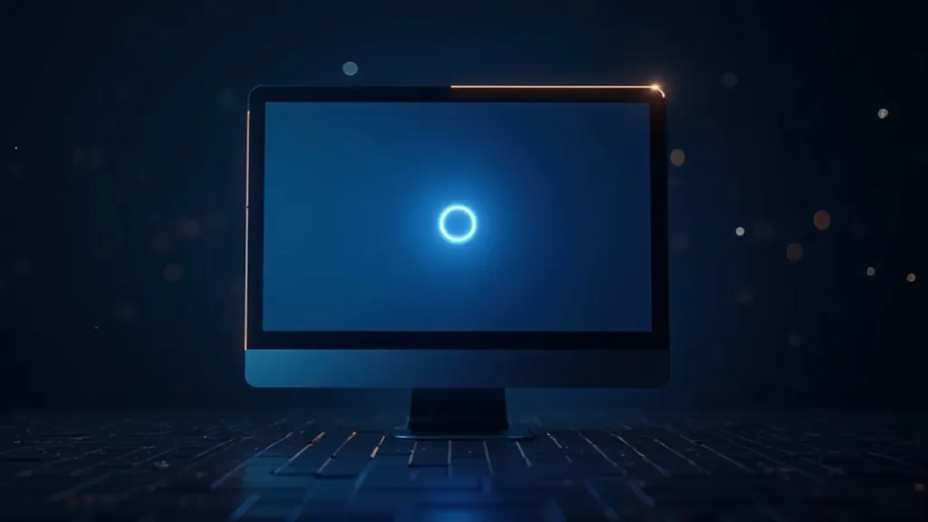 Zářící monitor zobrazující plné barevné pole s jednou drobnou tmavou tečkou mrtvého pixelu zvýrazněnou